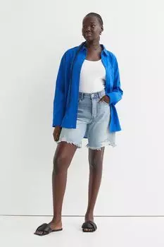 Свободные джинсовые шорты H&amp;M, светло-голубой деним