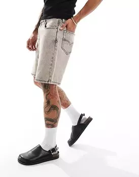 Свободные джинсовые шорты Levi's 469 черного цвета