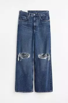 Свободные джинсы Bootcut H&M, синий деним
