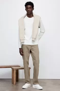 Свободные джинсы H&M, бежевый