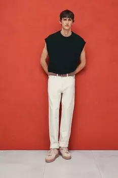 Свободные джинсы H&M, бежевый