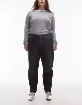 Свободные джинсы mom кроя черного цвета Mango