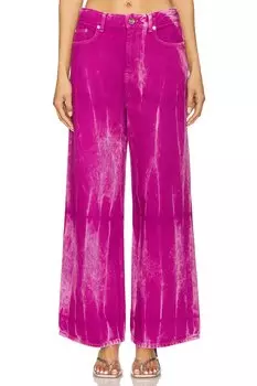 Свободные джинсы с эффектом перекрашивания Ganni, boysenberry