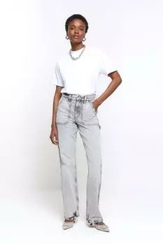 Свободные джинсы с карманами River Island, серый