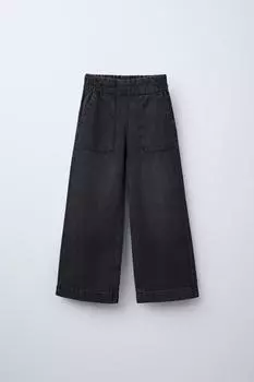 Свободные джинсы с карманами ZARA, черный
