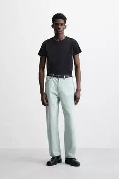 Свободные джинсы с прямыми штанинами ZARA, светло-синий