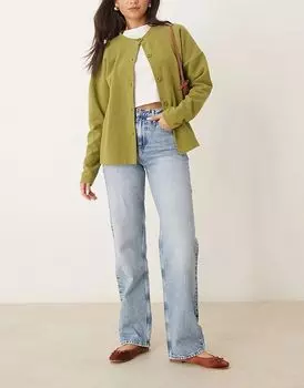 Свободные джинсы с высокой посадкой светлого оттенка Calvin Klein Jeans