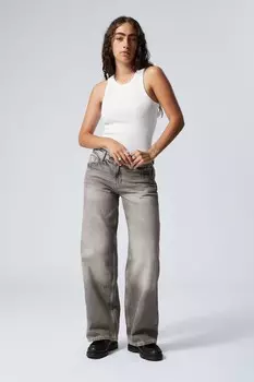 Свободные джинсы с заниженным поясом Weekday, серый