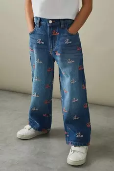 Свободные джинсы Skylar с вышитым логотипом Reiss, синий