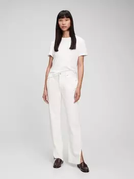 Свободные джинсы со средней посадкой в стиле 90-х с разрезом по краю Gap, белый
