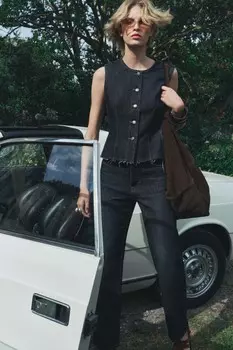 Свободные джинсы со средней посадкой ZARA, синий