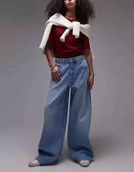 Свободные джинсы Tommy Jeans Charlie средней посадки в выбеленном синем цвете