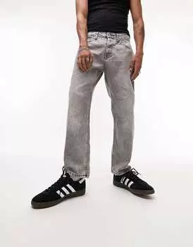 Свободные джинсы Topman темно-серого оттенка