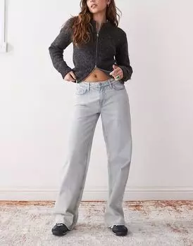 Свободные джинсы Weekday Ample с заниженной талией, светло-голубого цвета