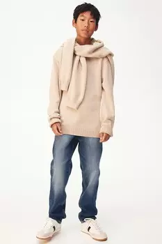 Свободные джинсы зауженного кроя H&M, синий