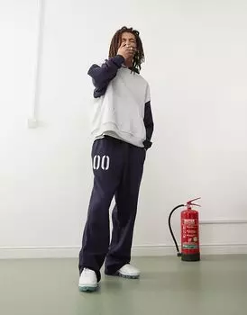 Свободные джоггеры COLLUSION темно-синего цвета с напечатанными деталями (часть комплекта)