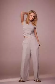 Свободные фактурные брюки Next, серый