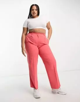 Свободные коралловые брюки-бойфренды ASOS DESIGN Curve Everyday ASOS