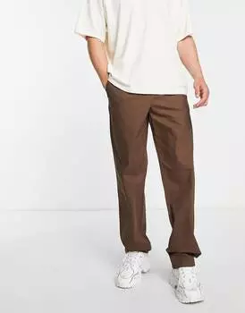 Свободные коричневые брюки чинос ASOS DESIGN