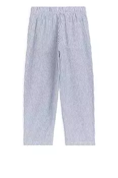 Свободные льняные брюки H&M, синий
