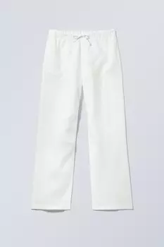 Свободные льняные брюки Weekday, белый