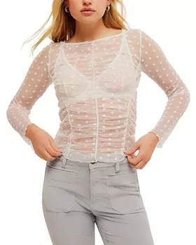 Свободные люди, скорее всего, многослойный топ Free People, слоновая кость/кремовый