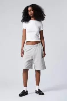 Свободные махровые спортивные шорты Weekday, серый