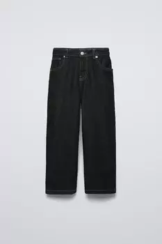 Свободные мешковатые джинсы ZARA, черный