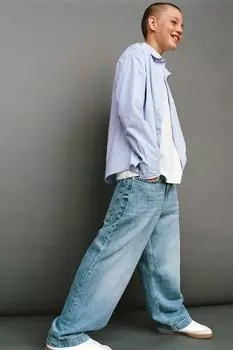 Свободные мешковатые джинсы ZARA, синий