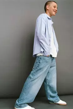 Свободные мешковатые джинсы ZARA, синий