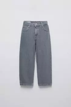 Свободные мешковатые джинсы ZARA, средне-серый