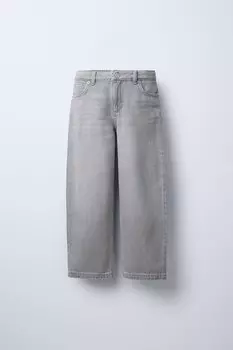Свободные мешковатые джинсы ZARA, средне-серый