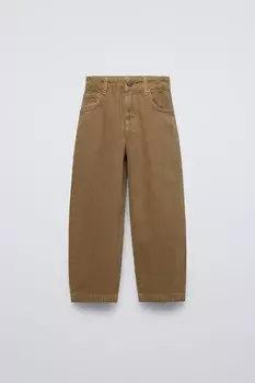 Свободные мешковатые джинсы ZARA, средний-кэмел
