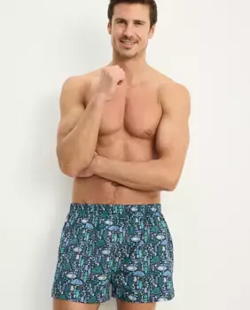 Свободные мужские трикотажные боксеры с принтом Jockey, зеленый