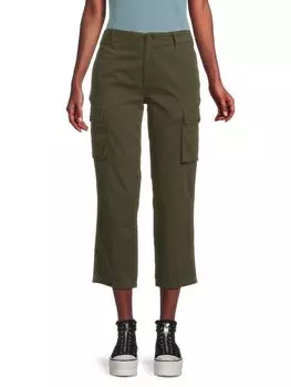 Свободные однотонные укороченные брюки Frame, цвет Washed Green