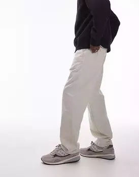 Свободные прямые брюки Levi's XX Chino из смеси хлопка и льна светло-серого цвета