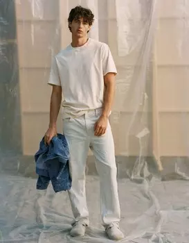 Свободные прямые джинсы AE EasyFlex American Eagle Outfitters, цвет Ecru Denim