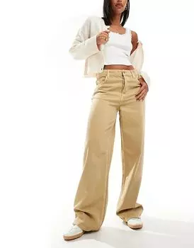 Свободные прямые джинсы коричневого цвета Mango