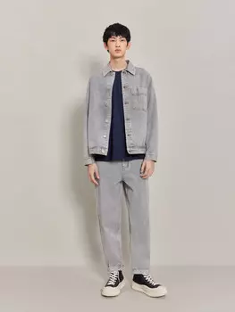 Свободные прямые джинсы Mai Meng из чистого хлопка, серый