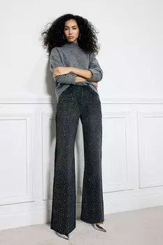 Свободные прямые джинсы с высокой посадкой и отделкой из 100% хлопка River Island, черный