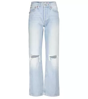 Свободные прямые джинсы с высокой посадкой Re/Done, синий