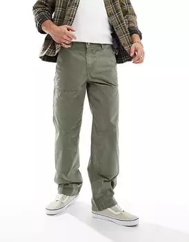 Свободные рабочие брюки зеленого цвета River Island