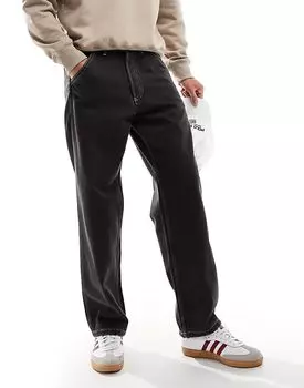 Свободные рабочие джинсы Eddie черного цвета с потертостями Jack & Jones