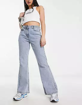 Свободные расклешенные джинсы COLLUSION x008 голубого цвета