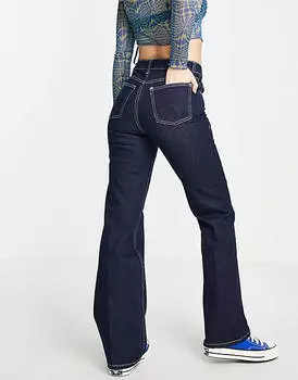 Свободные расклешенные джинсы Topshop цвета необработанного индиго