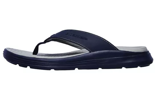 Свободные шлепанцы мужские темно-синие/серые Skechers