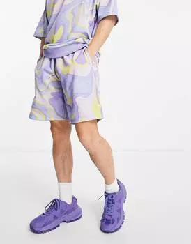 Свободные шорты ASOS DESIGN coord с завитками по всей поверхности