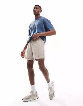 Свободные шорты Hollister с принтом в виде лобстера серого цвета