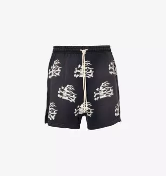 Свободные шорты из хлопкового джерси с графическим принтом Hellstar, черный