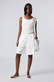 Свободные шорты из смесового льна Weekday, белый